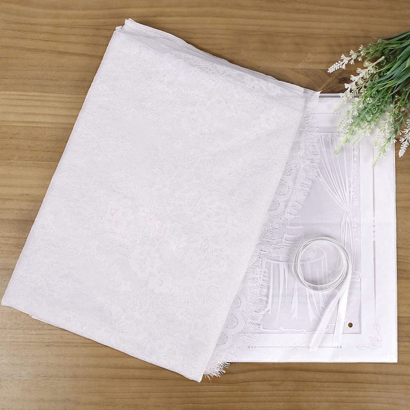 QueenDream White Lace Tablecloth 60 X120 Inches Rectangular Thanksgiving Table Cloth Vintage Embroidered Lace Fabric Overlay for Rustic Wedding Fall Tea Party Home Decor - Image 5